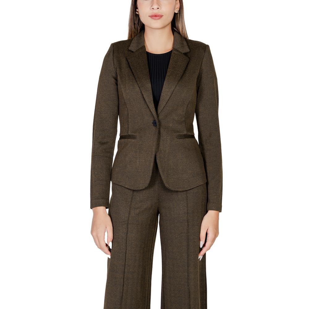 ICHI Green Polyester Blazer
