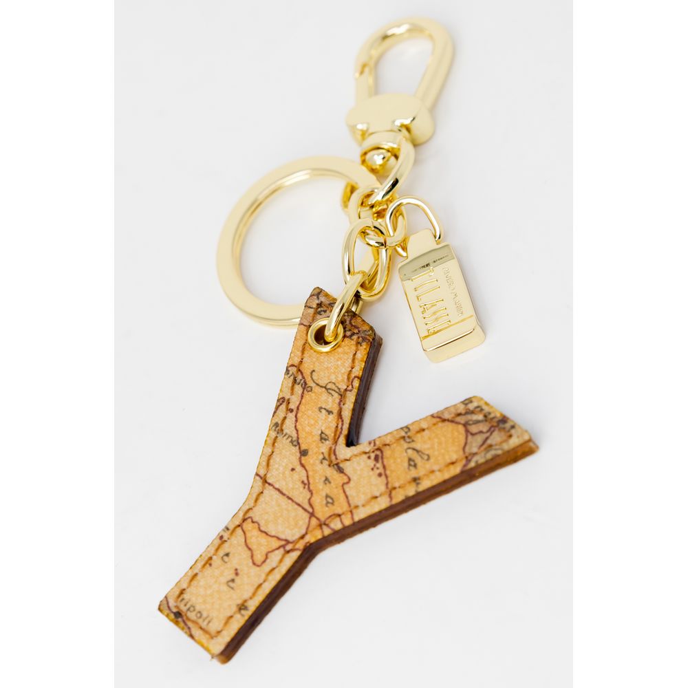 Alviero Martini Prima Classe Porte-clés en cuir artificiel beige
