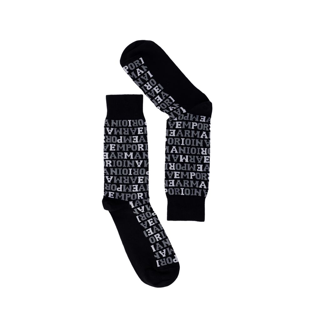 Chaussette en coton noir Emporio Armani