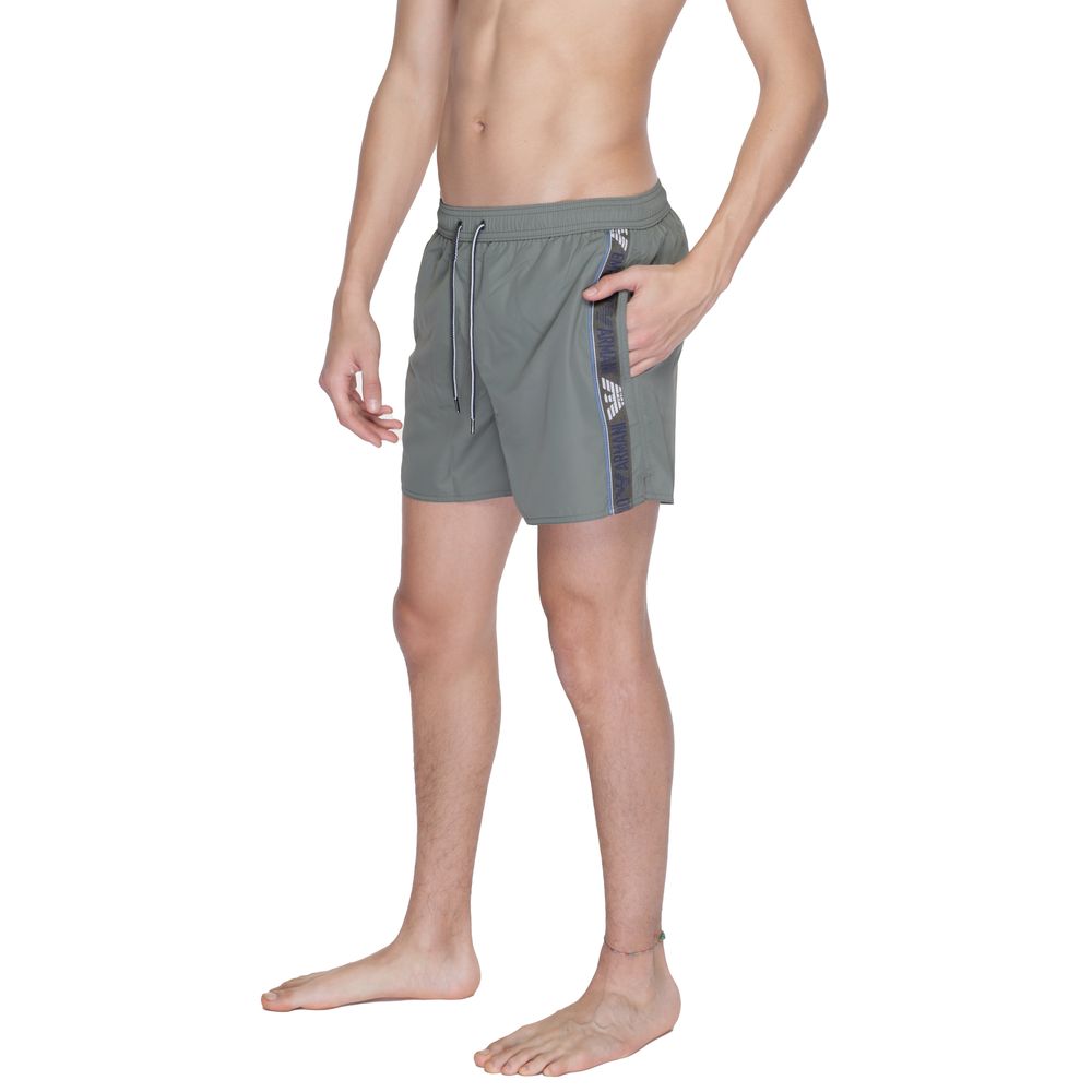 Zwembroek van Emporio Armani, gemaakt van groen polyester.