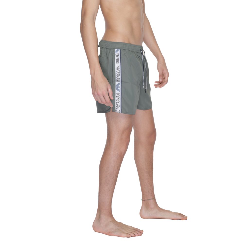 Zwembroek van Emporio Armani, gemaakt van groen polyester.