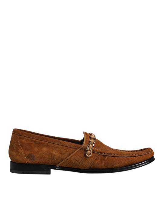 Dolce & Gabbana Bruine Suède Lederen Loafers, Formele Schoenen