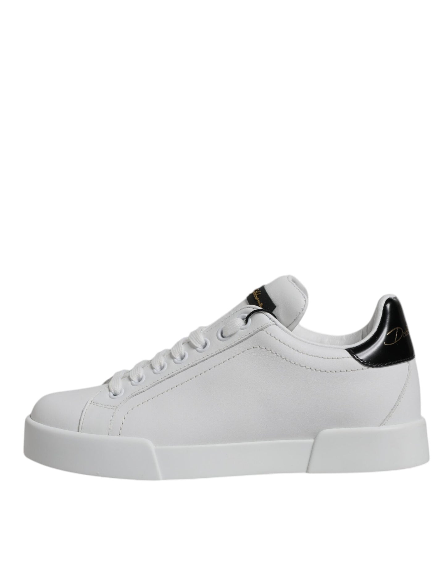 Dolce & Gabbana Witte Lederen Klassieke Lage Sneakers