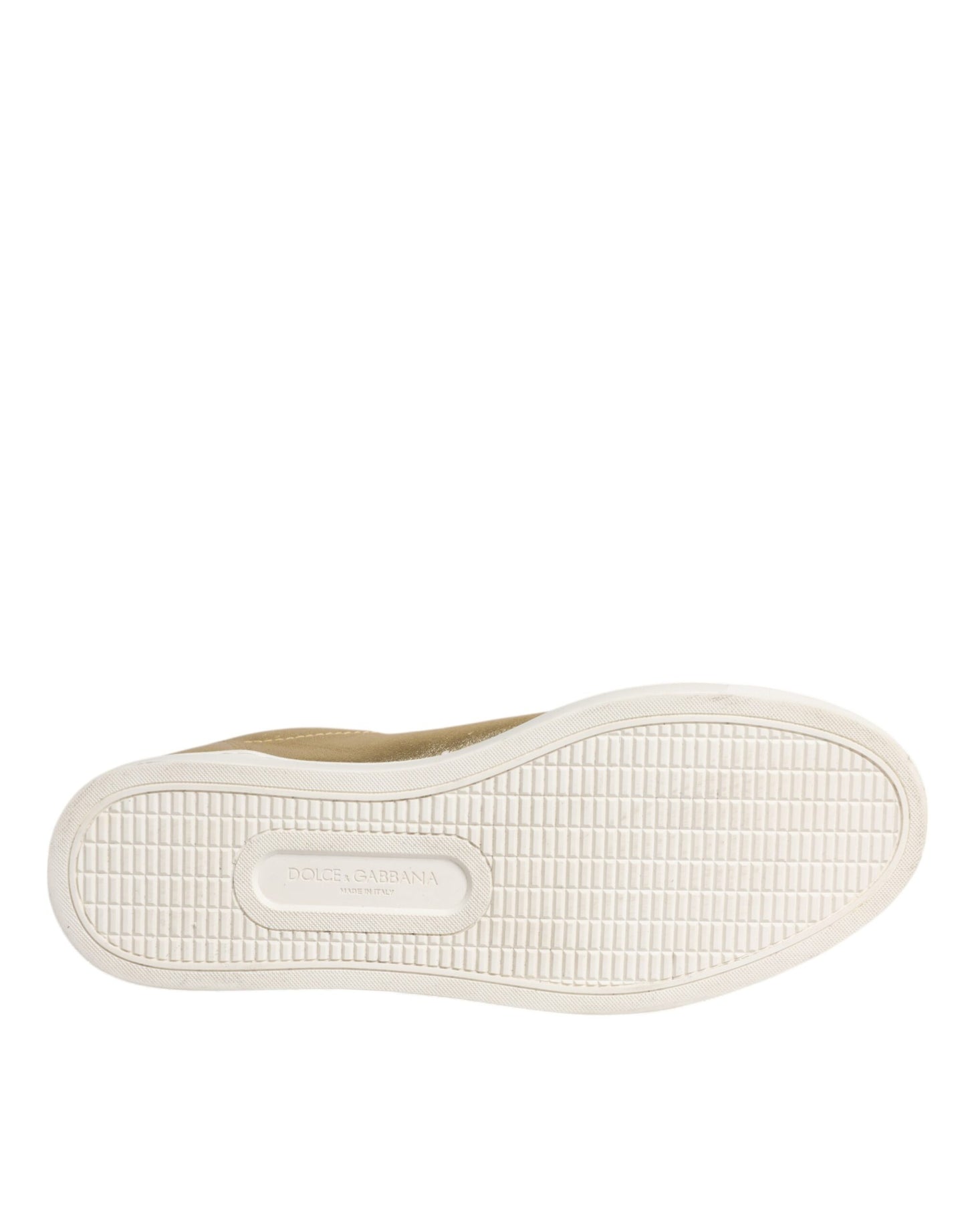 Sneakers London en cuir doré avec logo pour homme de Dolce & Gabbana