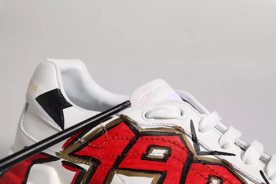 Dolce & Gabbana witte Daymaster handgeschilderde sneakers