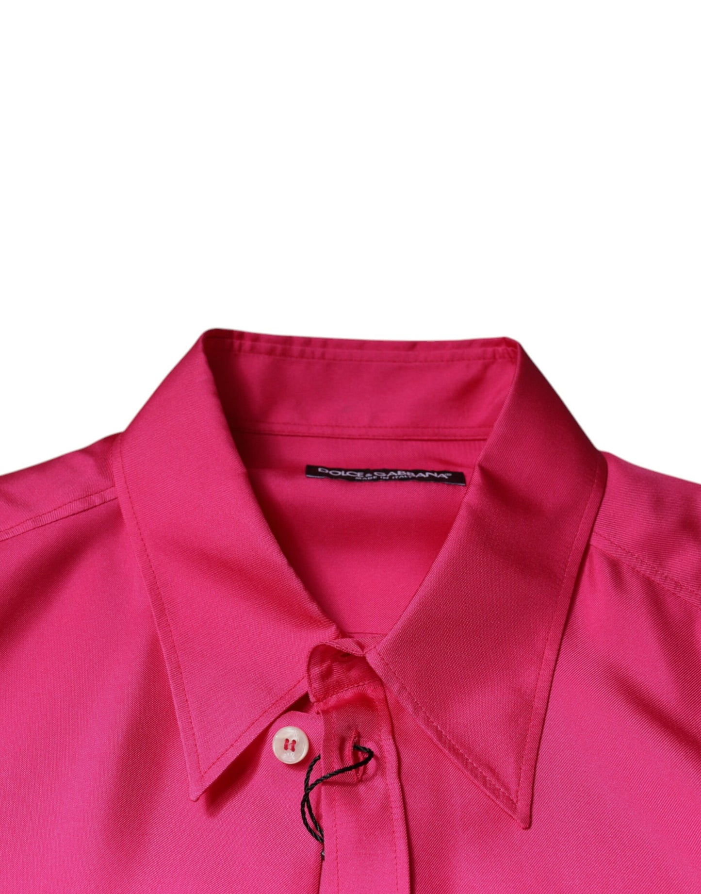 Dolce & Gabbana Roze Zijden Overhemd met Kraag en Knopen voor Heren