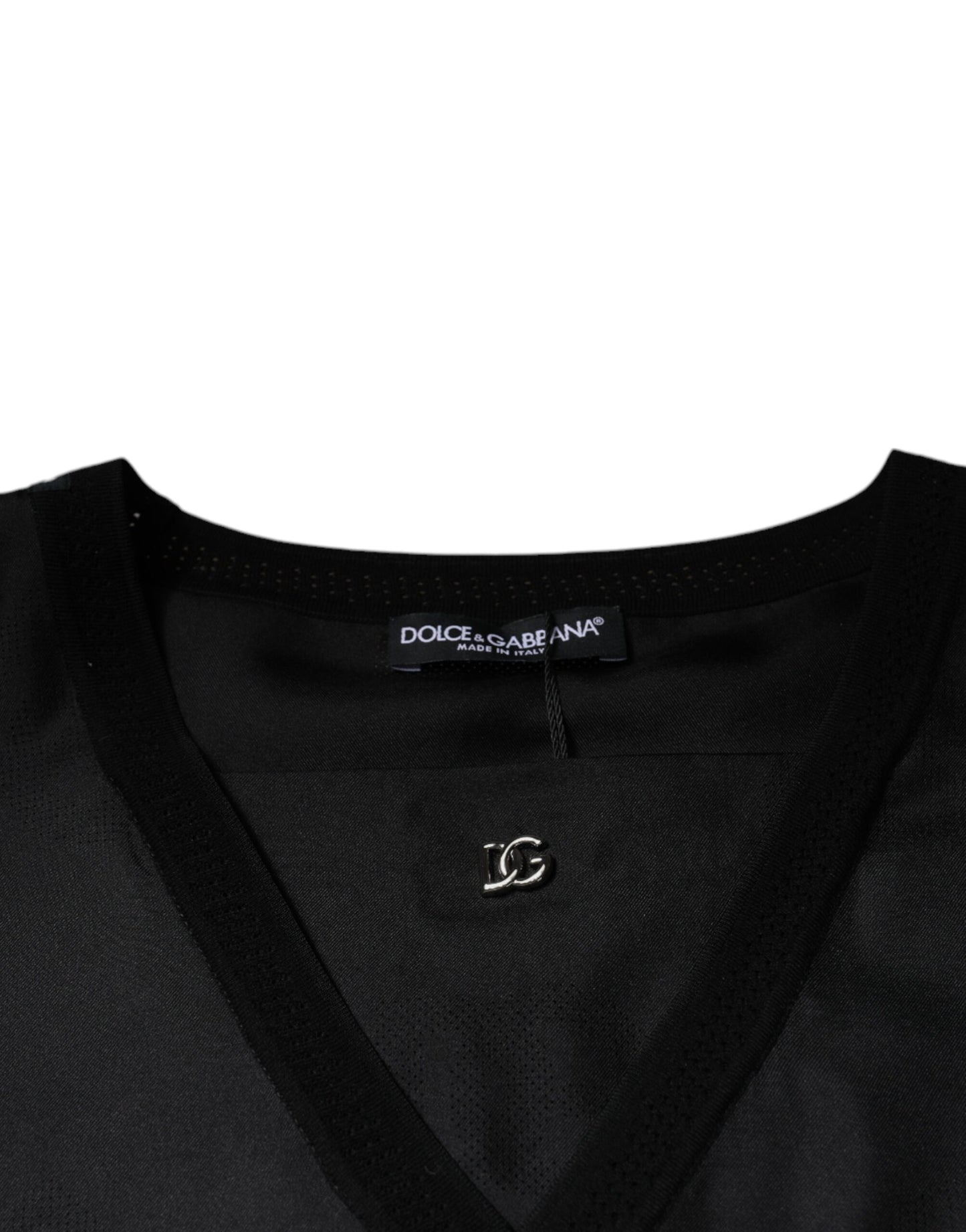 Dolce & Gabbana zwart katoenen T-shirt met ronde hals en korte mouwen