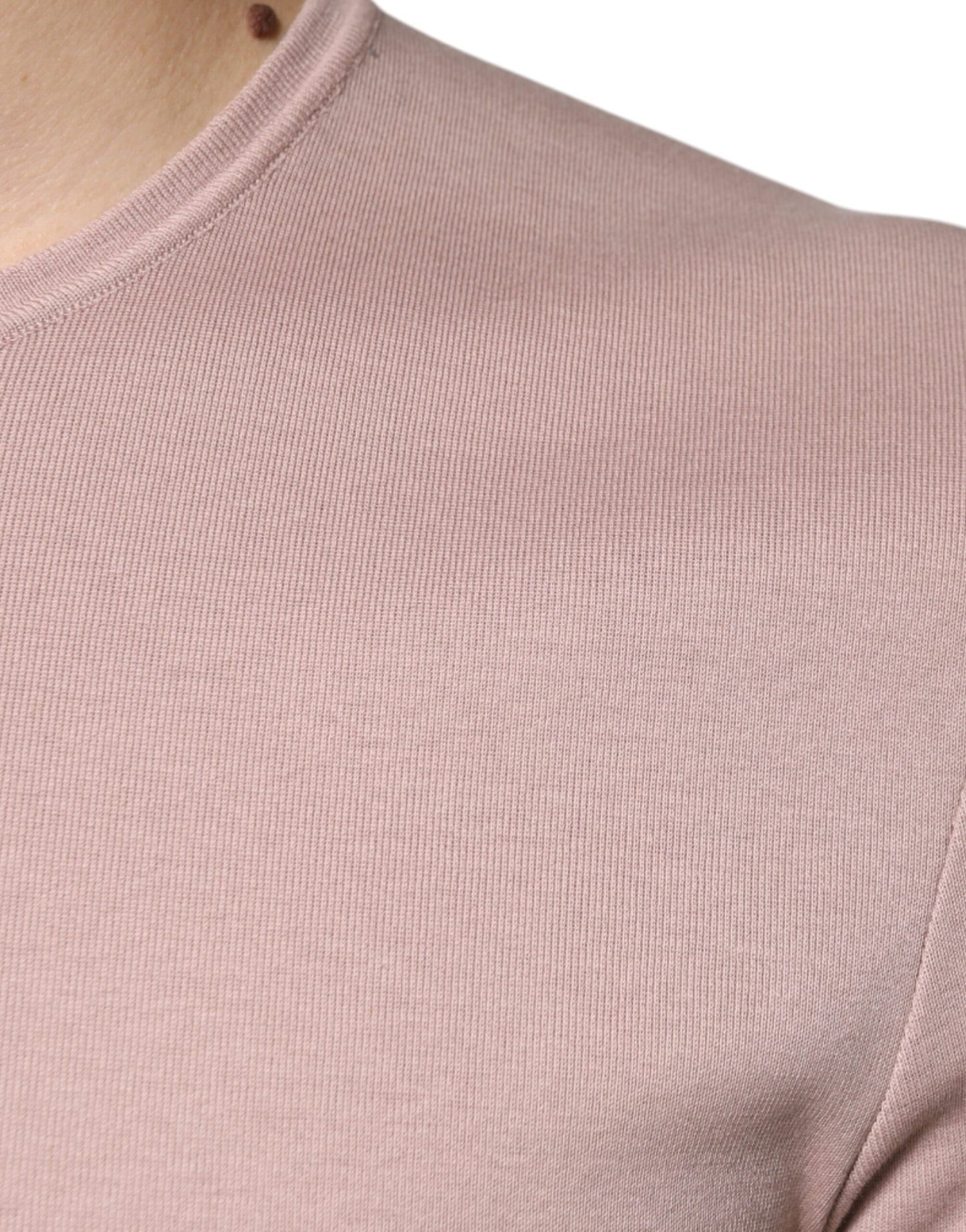 Dolce & Gabbana bruin katoenen T-shirt met ronde hals en korte mouwen