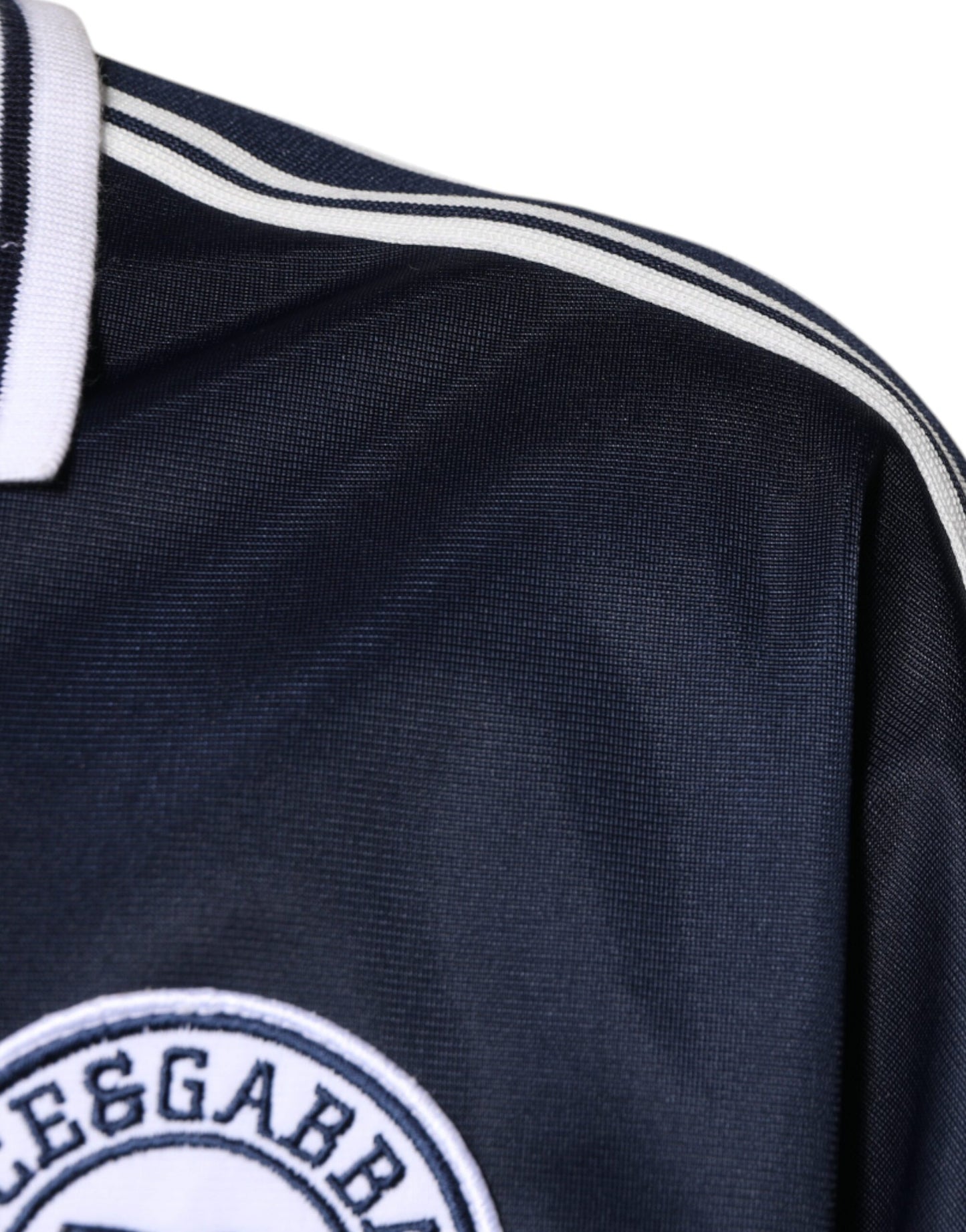 Dolce & Gabbana Blauw Wit Milano T-shirt met Lange Mouwen van Jersey