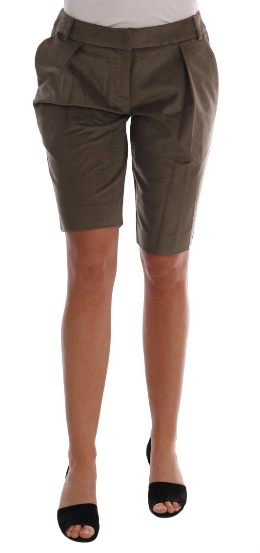 Shorts Bermuda en velours brun d'Ermanno Scervino