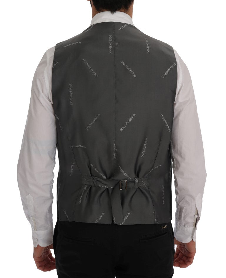 Gilet en coton et rayonne noir STAFF de Dolce & Gabbana