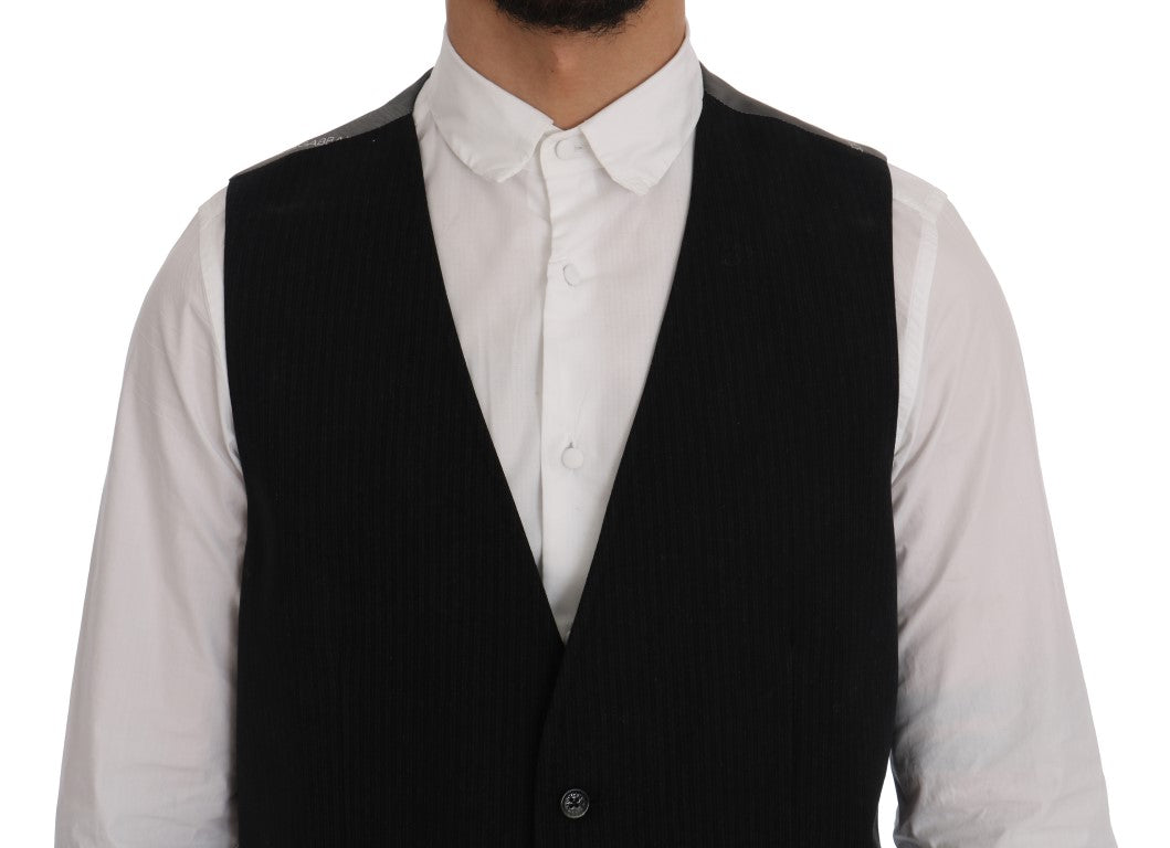 Gilet en coton et rayonne noir STAFF de Dolce & Gabbana