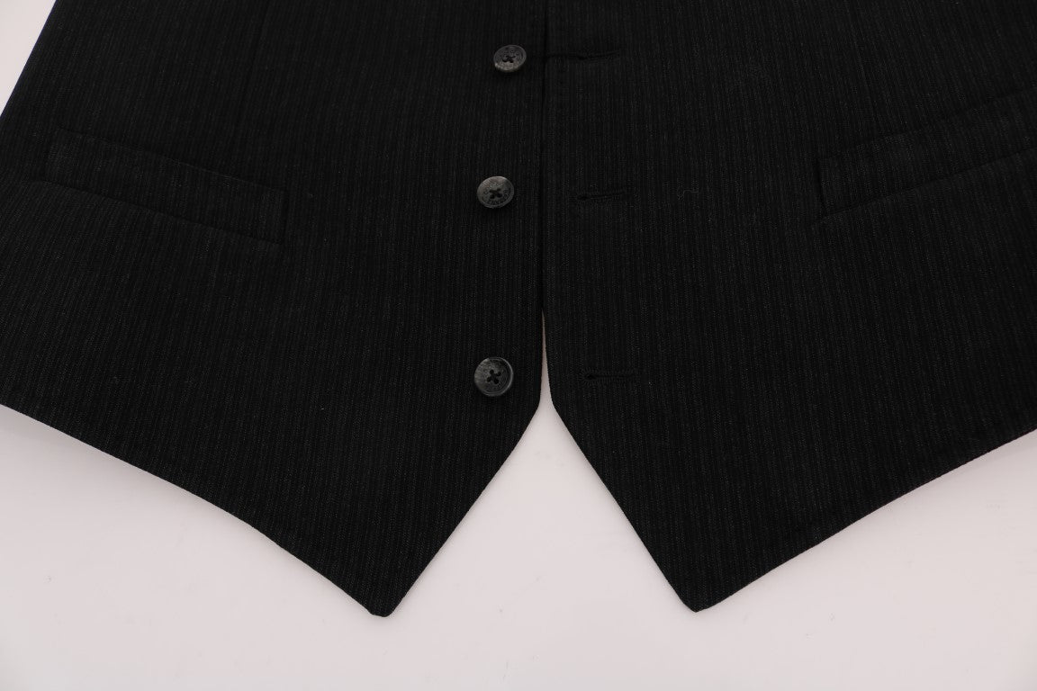 Gilet en coton et rayonne noir STAFF de Dolce & Gabbana