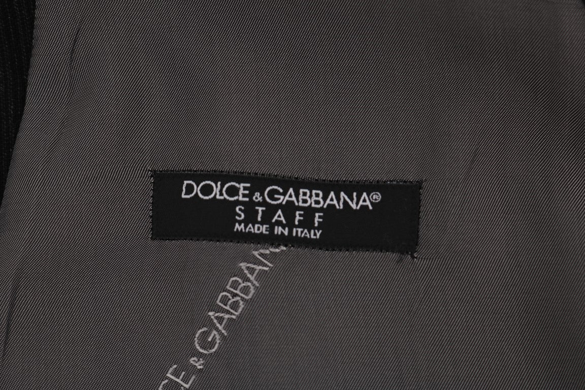 Gilet en coton et rayonne noir STAFF de Dolce & Gabbana