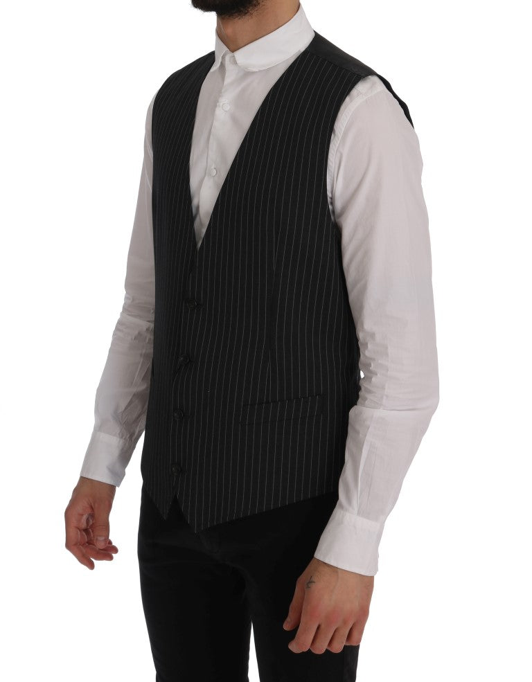 Gilet en laine extensible grise Dolce & Gabbana
