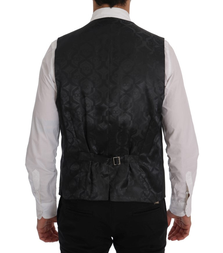 Gilet en laine extensible grise Dolce & Gabbana