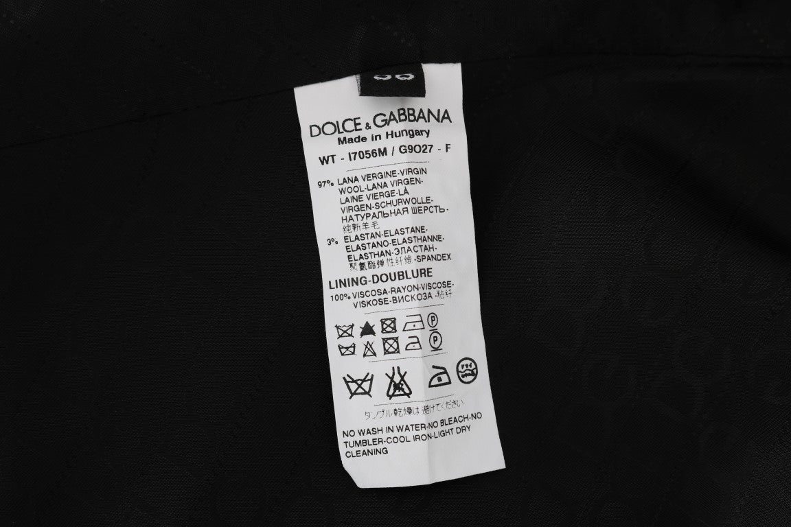 Gilet en laine extensible noir STAFF de Dolce & Gabbana