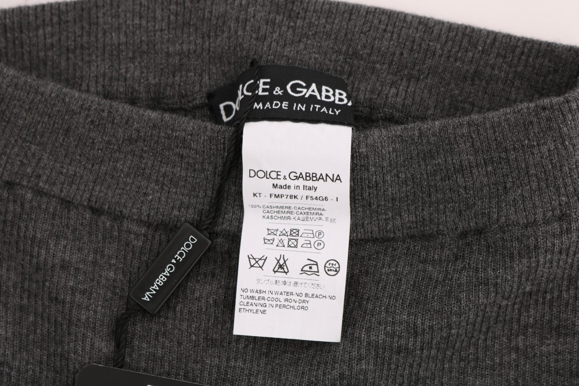 Collants en cachemire gris stretch de Dolce & Gabbana