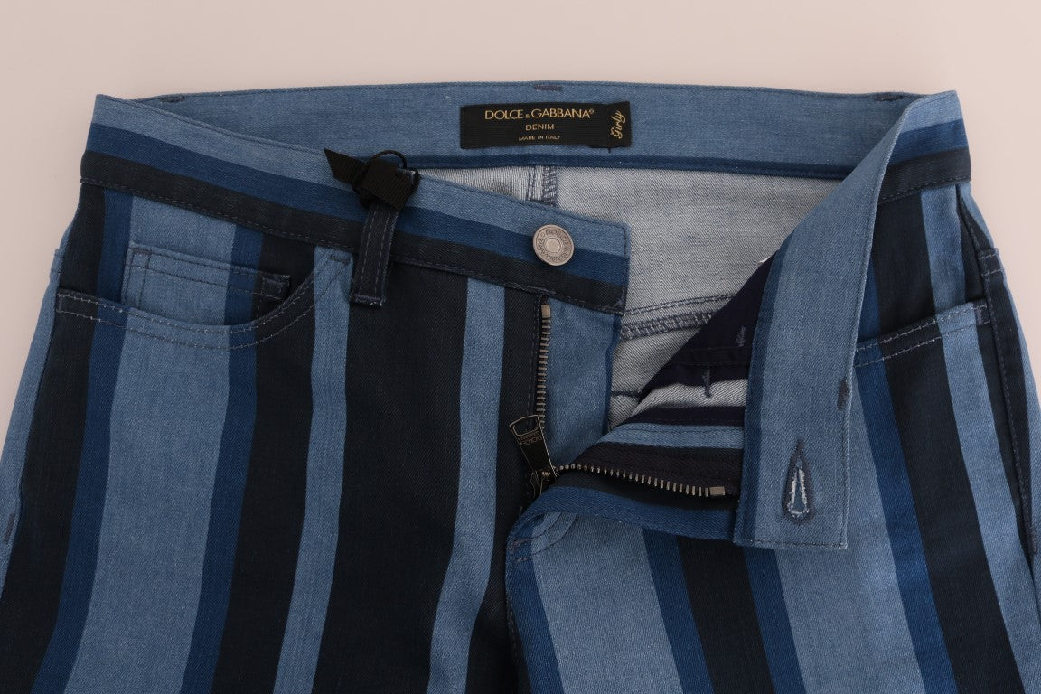 Jeans en coton rayé bleu GIRLY de Dolce & Gabbana