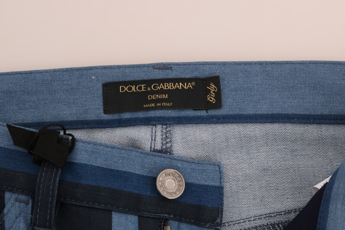 Jeans en coton rayé bleu GIRLY de Dolce & Gabbana