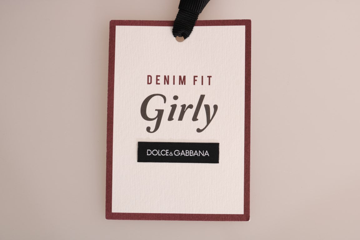 Jeans en coton rayé bleu GIRLY de Dolce & Gabbana