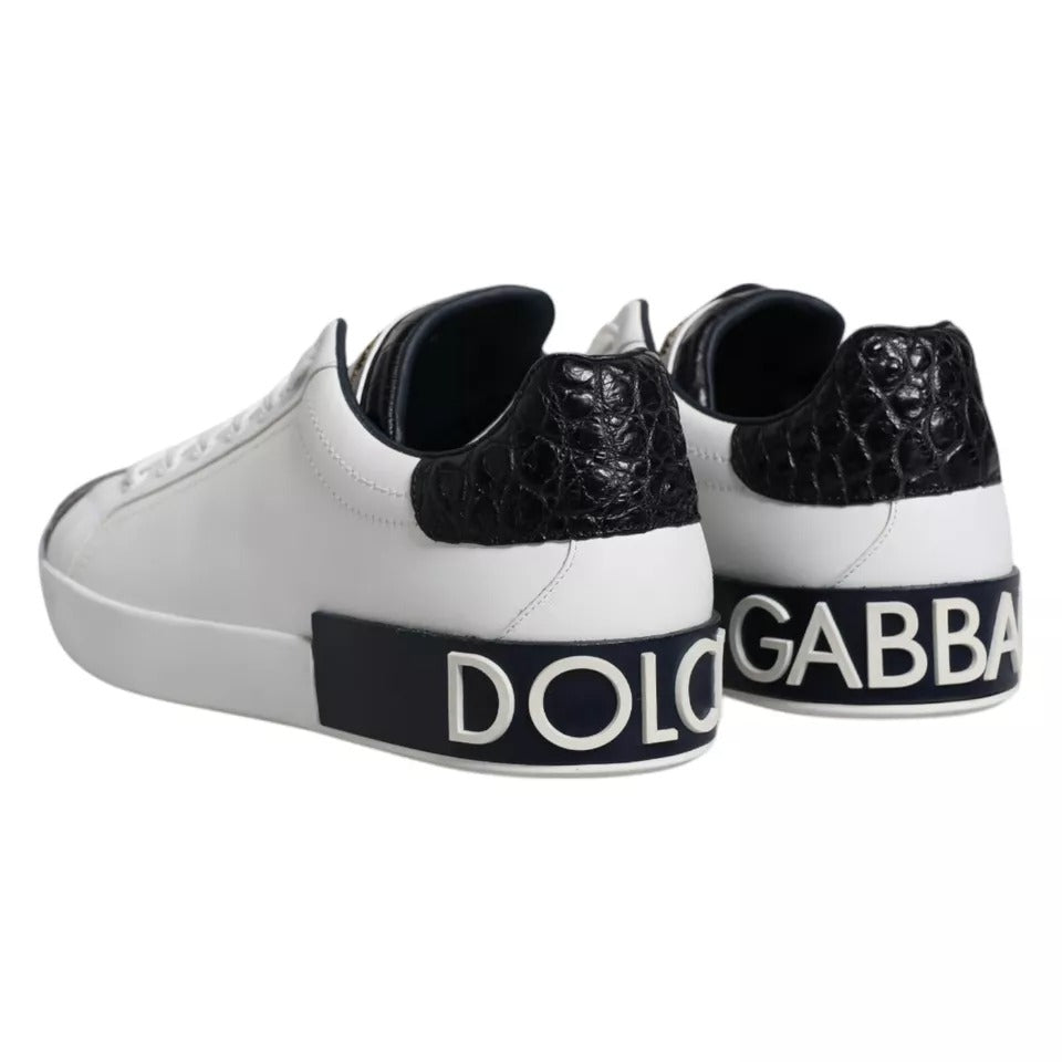 Dolce & Gabbana Portofino sneakers van wit leer met logo