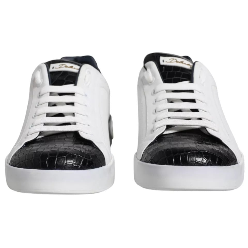 Dolce & Gabbana Portofino sneakers van wit leer met logo