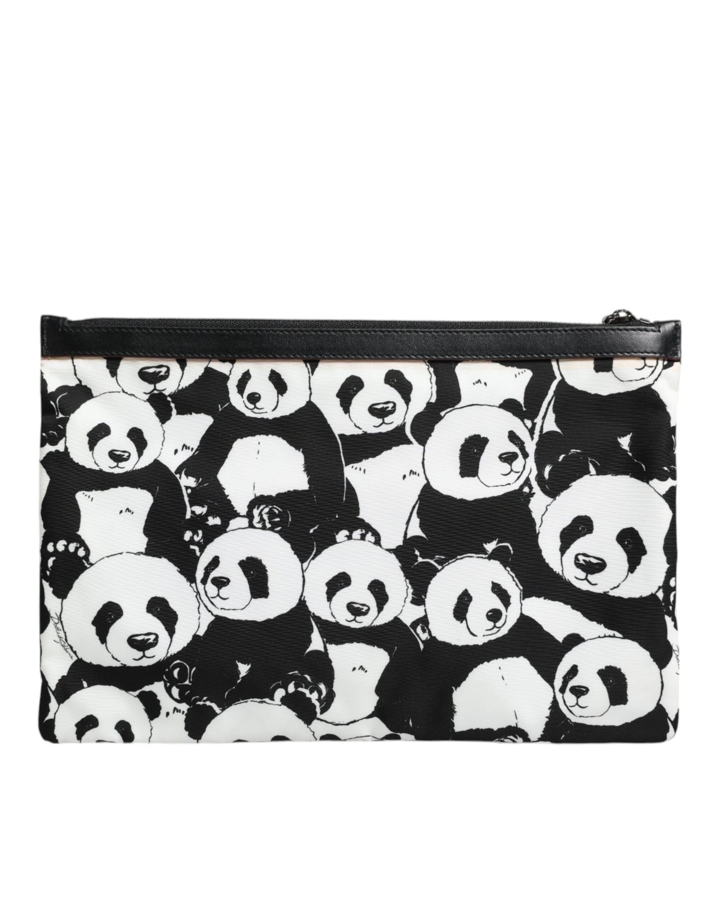 Pochette Dolce & Gabbana à motif panda noir et blanc
