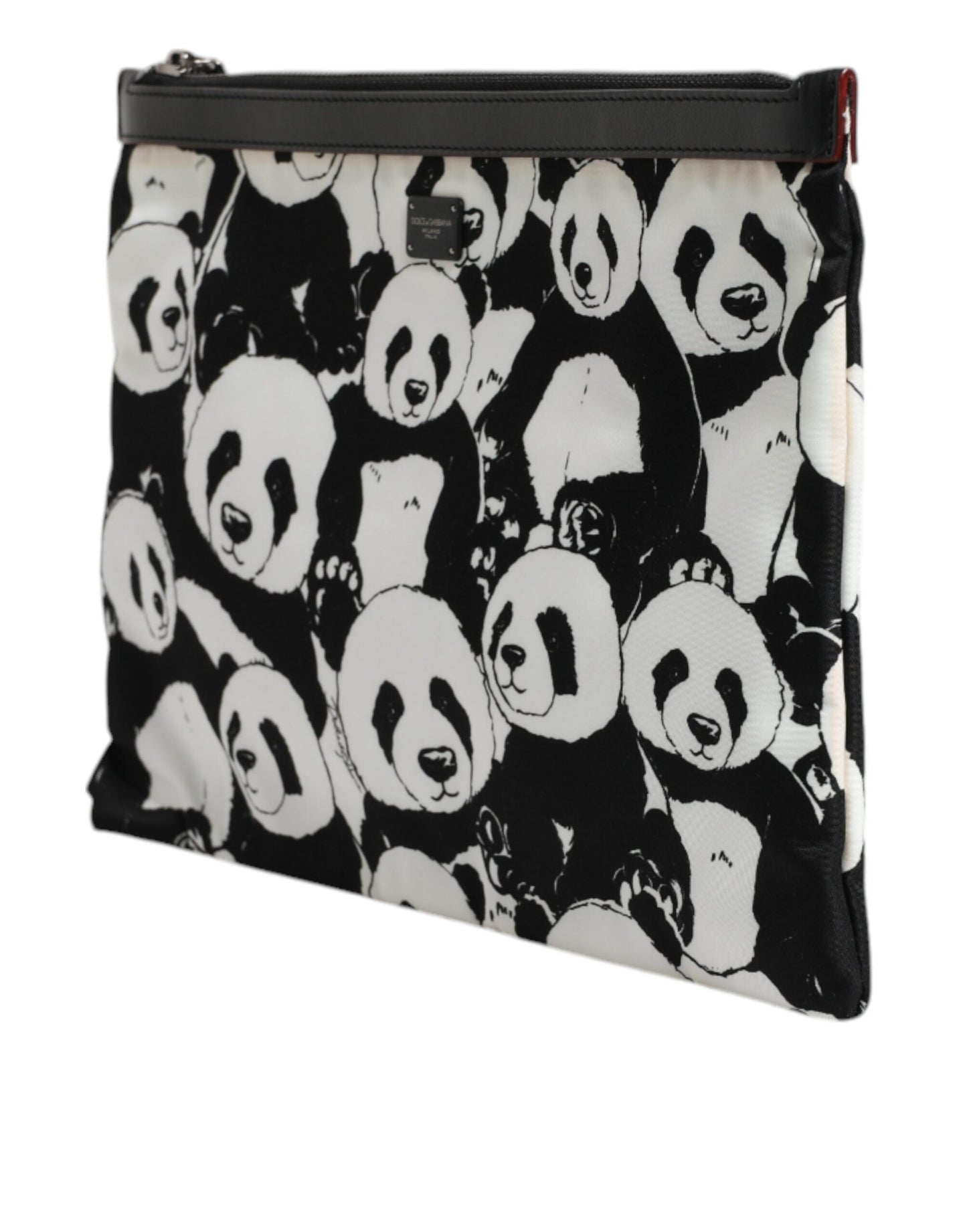 Pochette Dolce & Gabbana à motif panda noir et blanc