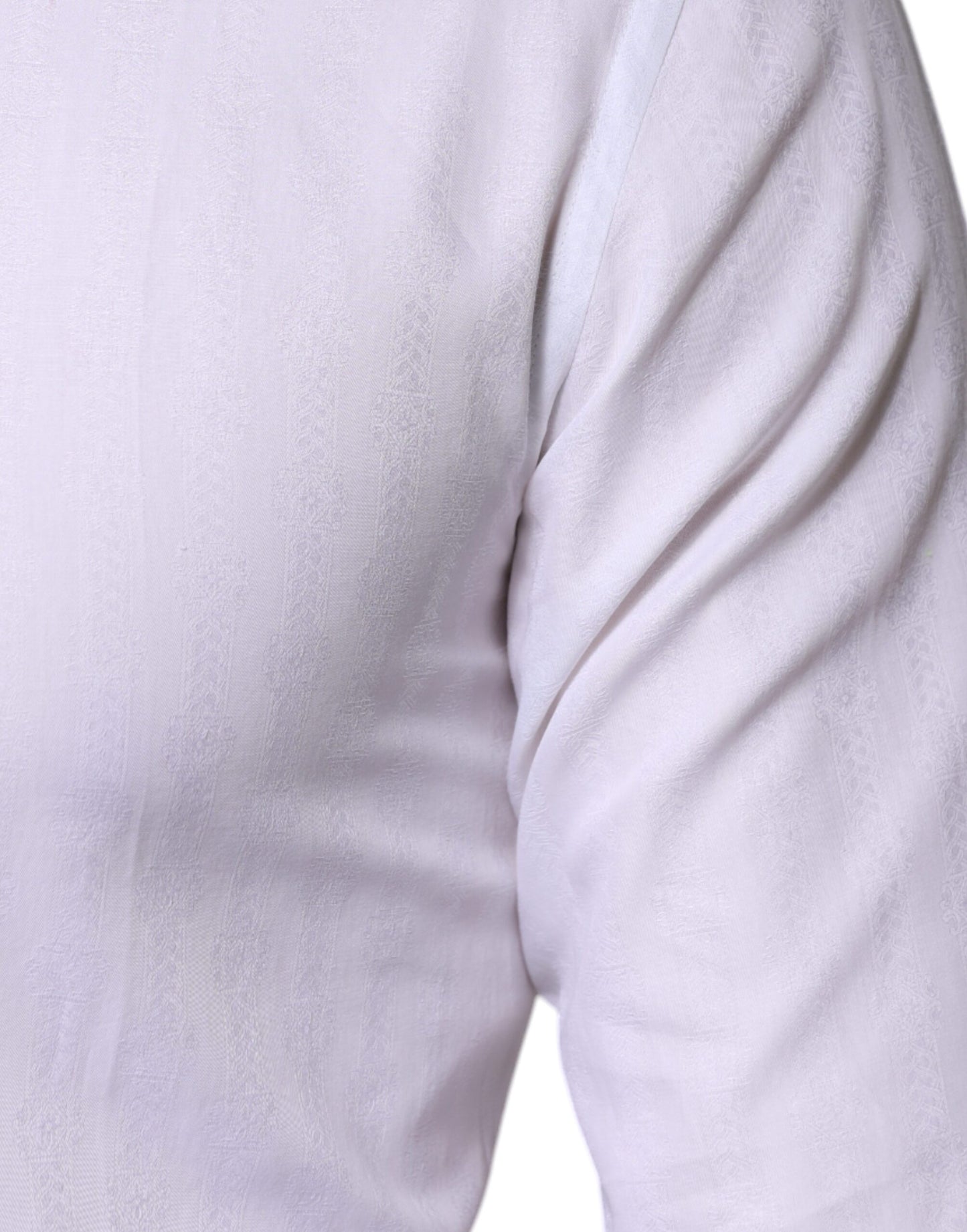 Chemise habillée homme en coton blanc, marque Dolce & Gabbana, couleur or.