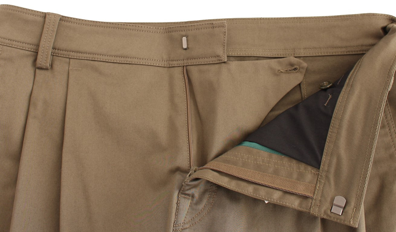Pantalon confortable et extensible en coton vert GF Ferre