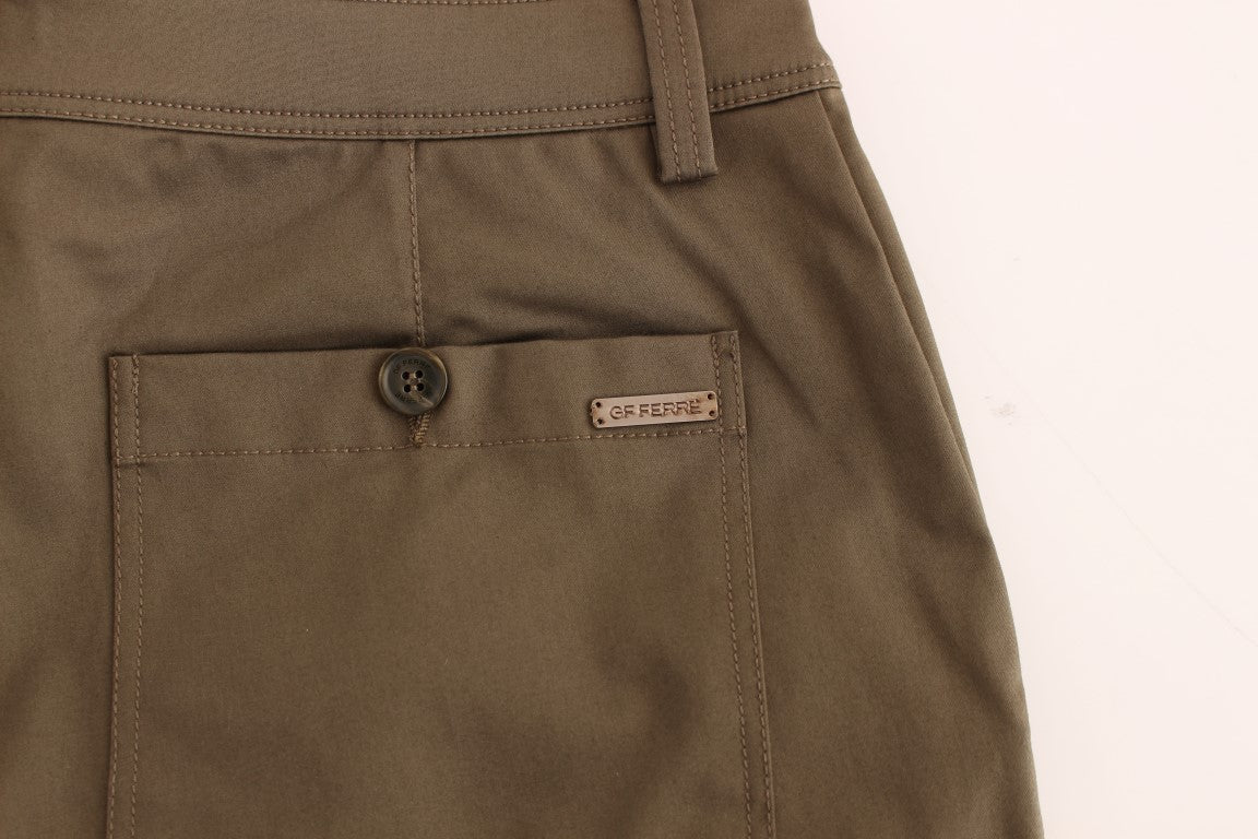 Pantalon confortable et extensible en coton vert GF Ferre