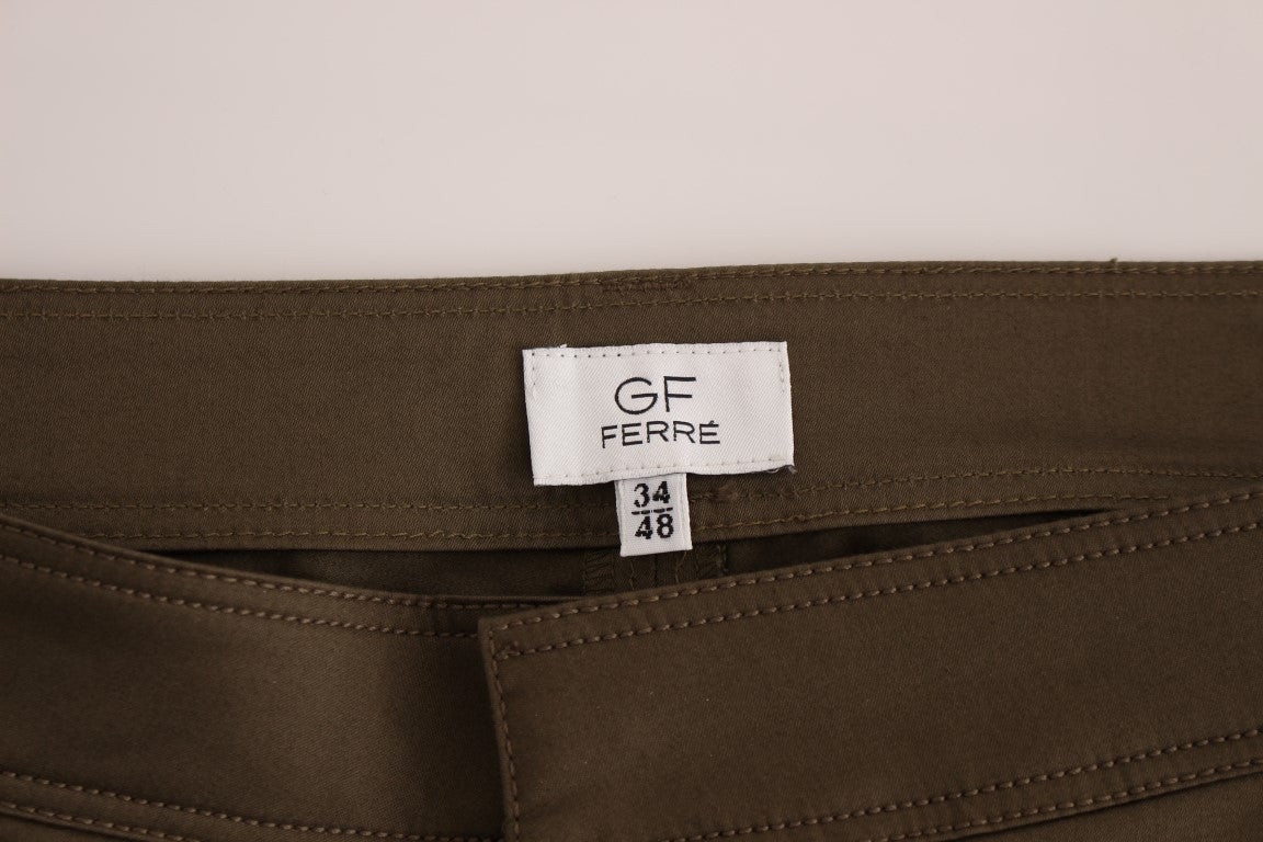 Pantalon confortable et extensible en coton vert GF Ferre