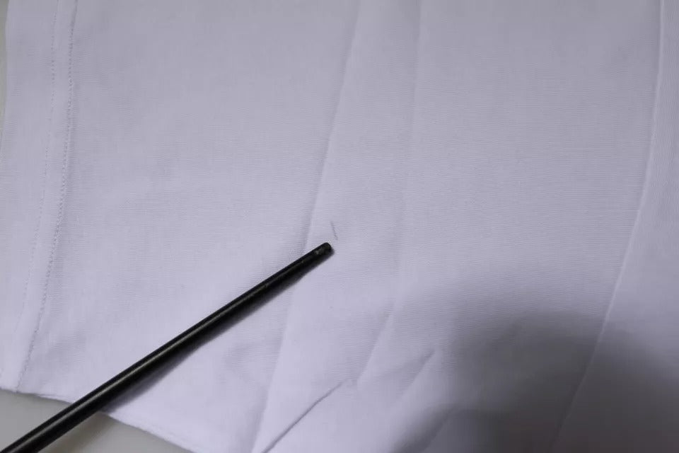 Dolce & Gabbana wit katoenen T-shirt met DG-logo en ronde hals.