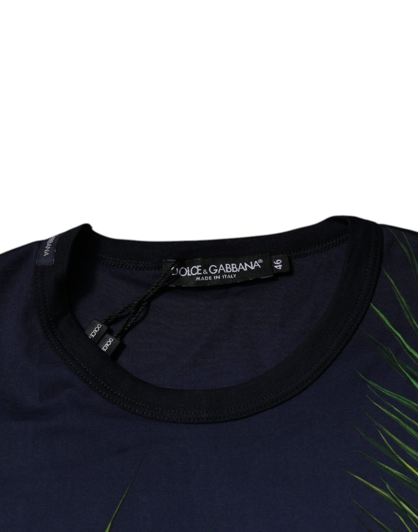 Dolce & Gabbana T-shirt met blauwe boomprint, ronde hals en korte mouwen