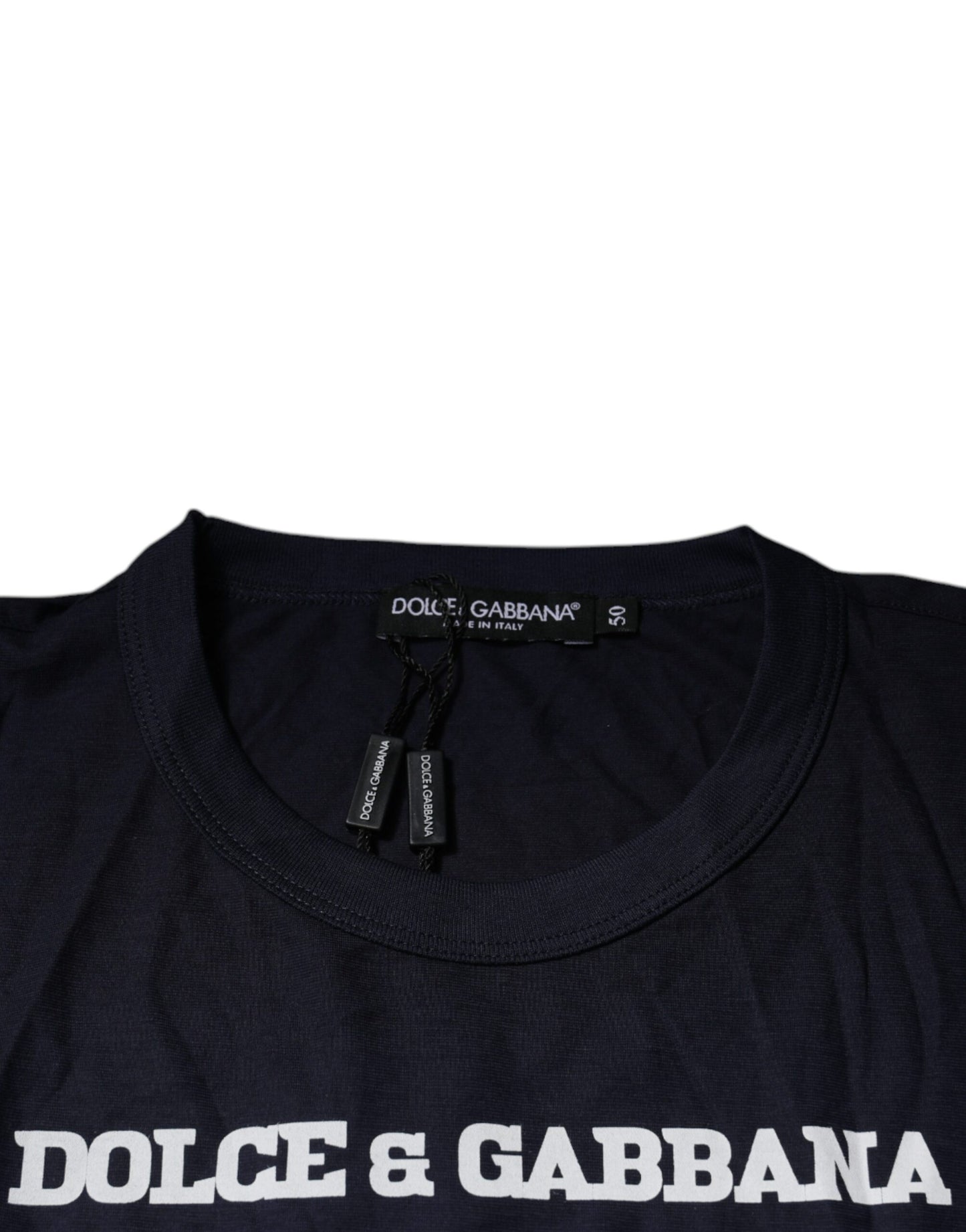 T-shirt en coton à col rond bleu Dolce & Gabbana D&G King Of Love