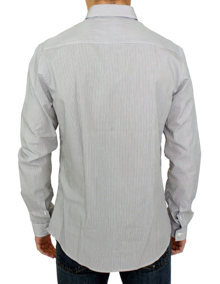 Chemise décontractée en coton rayé gris GF Ferre