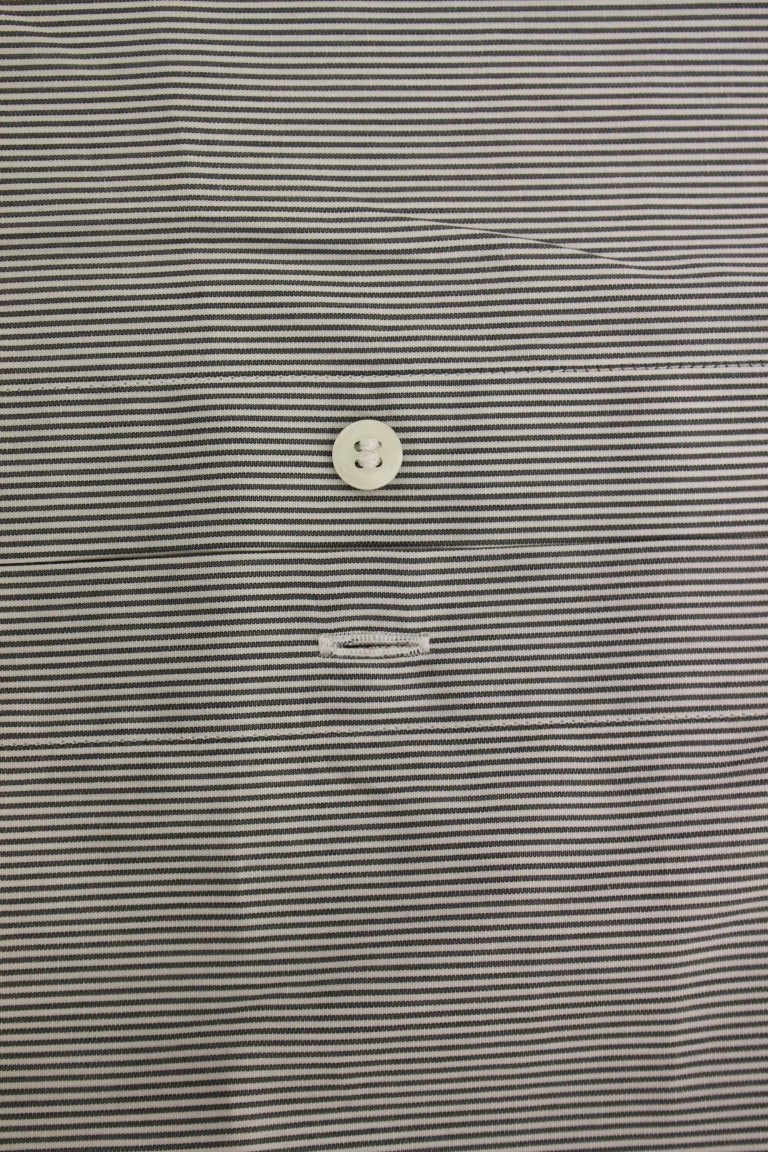 Chemise décontractée en coton rayé gris GF Ferre