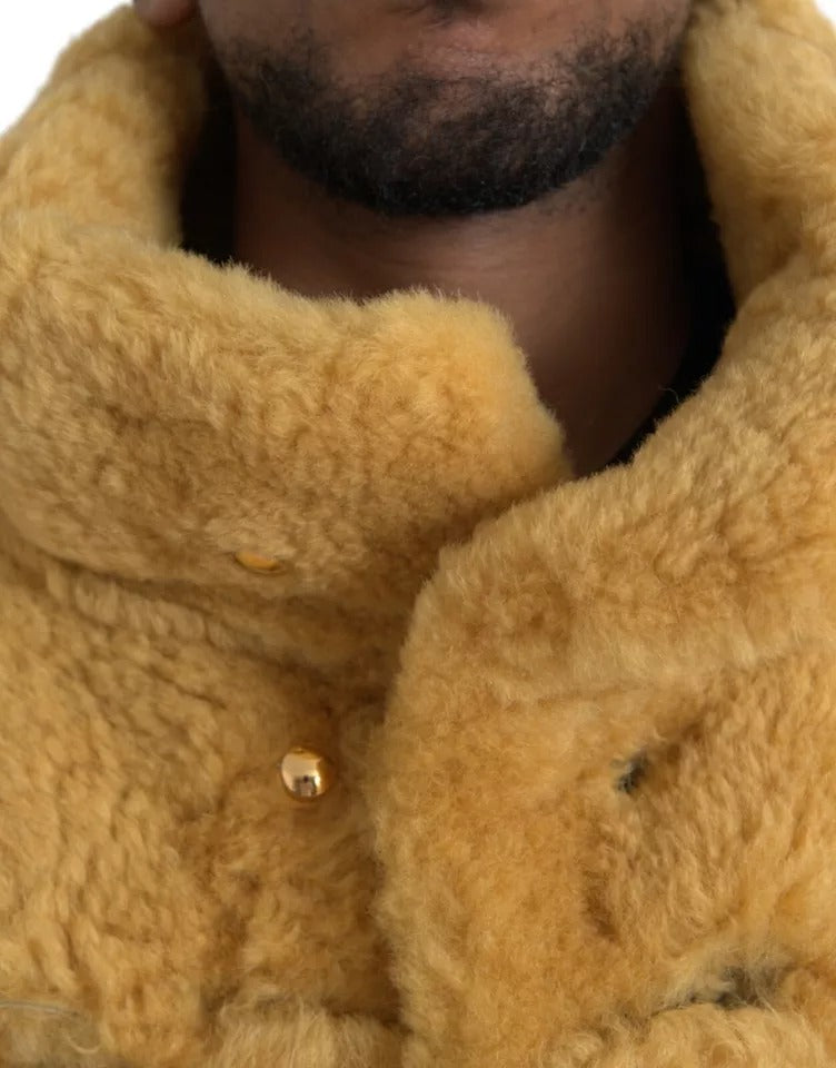 Manteau-veste long en laine jaune Bottega Veneta