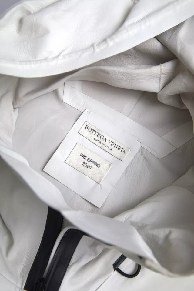 Blouson imperméable en cuir blanc pour homme de Bottega Veneta