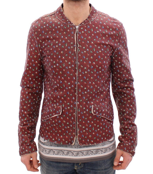 Dolce & Gabbana Bordeaux leren jas met boxermotief