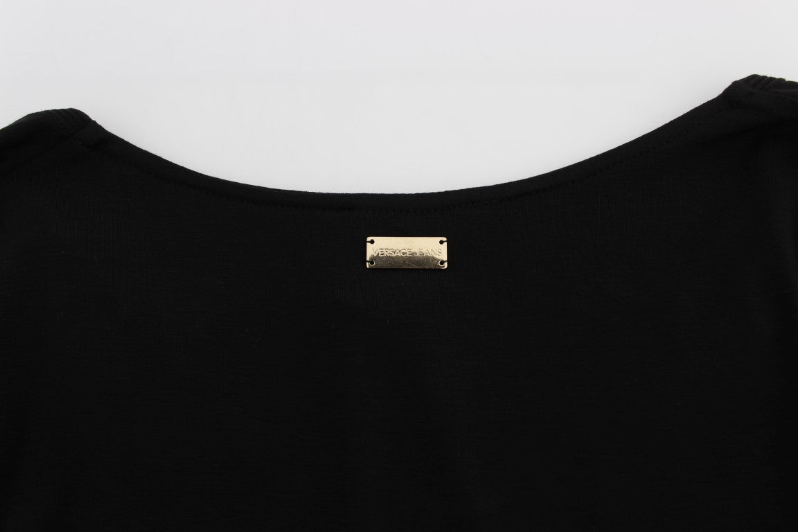 Pull en jersey noir extensible à manches longues Versace Jeans