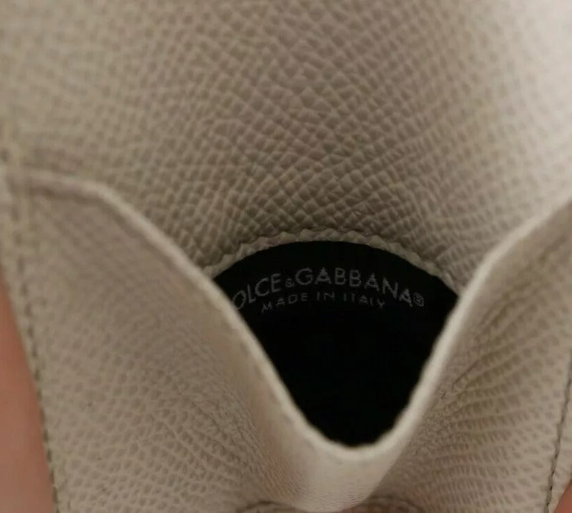 Dolce & Gabbana Witte Dauphine Leren Condoomhouder Zakportemonnee