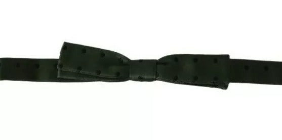 Dolce & Gabbana Groene Zijden Strik met Stippen voor Heren