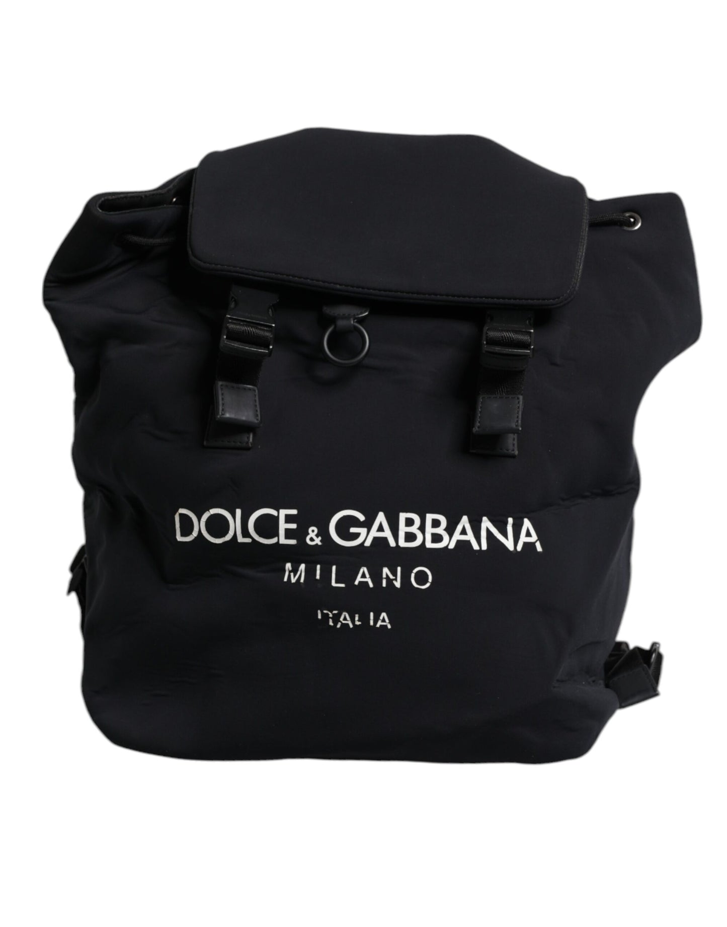 Dolce & Gabbana zwarte neopreen nylon DG logo schoolrugzak