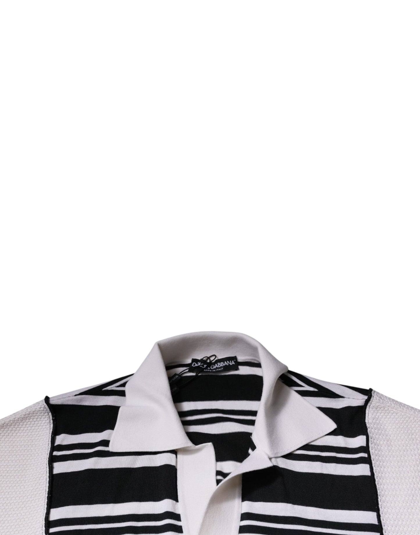Polo à rayures noires et blanches avec col Dolce & Gabbana