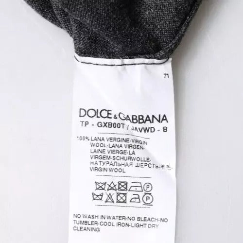 Pull en laine grise à col montant en jersey de Dolce & Gabbana