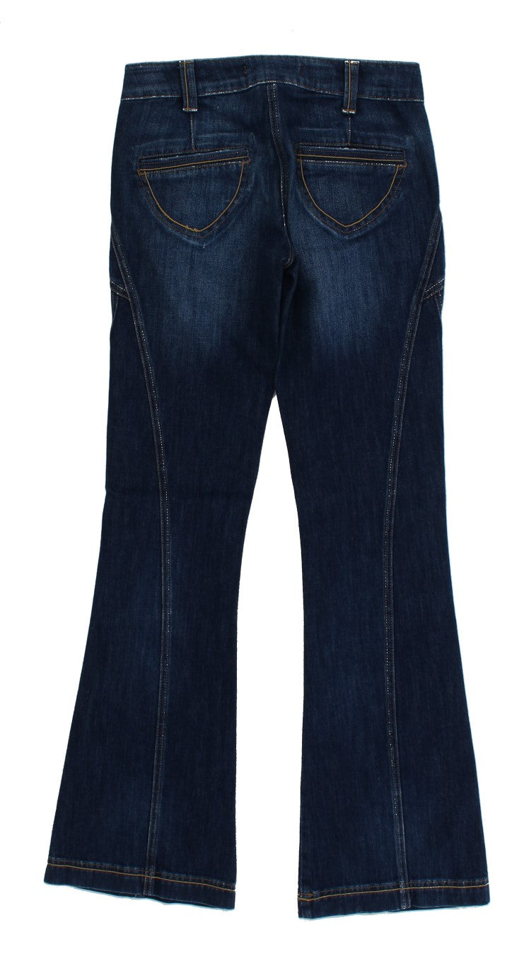 Jeans Cavalli en coton bleu extensible, taille basse.