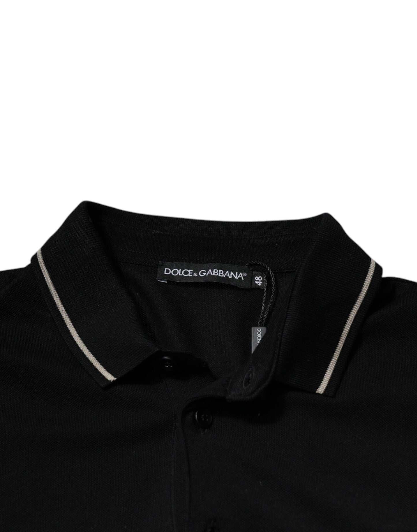 Dolce & Gabbana zwart-wit katoenen poloshirt met korte mouwen