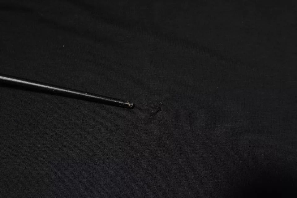 T-shirt noir en coton à manches courtes et col rond de Dolce & Gabbana